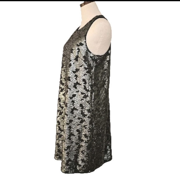 Laundry Gray Sequin Sleeveless Sparkly Cocktail Party Evening Short Dress, M - Picture 3 of 13
